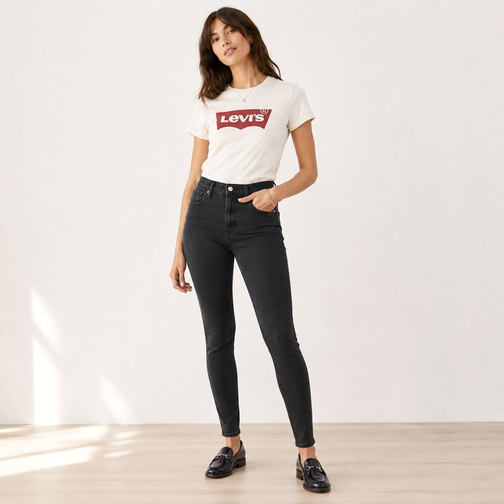 Levi's 721 High Rise Skinny Jeans Women's 31Wx30L 30x27 Black Stretch Denim EUC